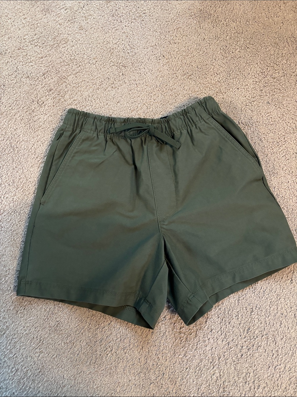 Men's Olive Green Casual Drawstring Shorts